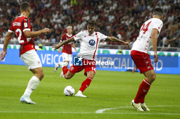 2024-08-13 - Daniel Maldini of AC Monza kick the ball  during AC Milan vs AC Monza , 2° edition of 