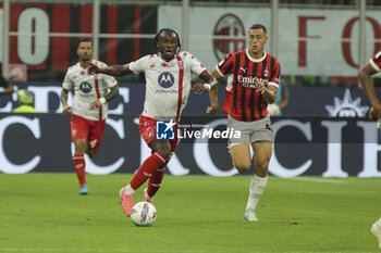 2024-08-13 - Warren Bondo of AC Monza play the ball during AC Milan vs AC Monza , 2° edition of 