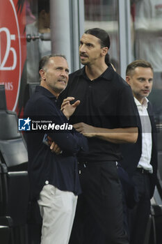 2024-08-13 - Zlatan Ibrahimovic Advisor of AC Milan speaks to Gerry Cardinale Chairman of AC Milan during AC Milan vs AC Monza , 2° edition of 