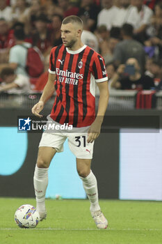 2024-08-13 - Strahinja Pavlovic of AC Milan  play the ball during AC Milan vs AC Monza , 2° edition of 