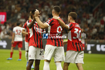 2024-08-13 - Luka Jovic of AC Milan  celebrates with team mate during AC Milan vs AC Monza , 2° edition of 