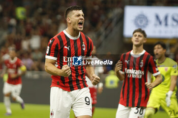 2024-08-13 - Luka Jovic of AC Milan  celebrates after scoring during AC Milan vs AC Monza , 2° edition of 