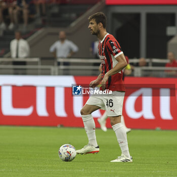 2024-08-13 - Matteo Gabbia of AC Milan  play the ball during AC Milan vs AC Monza , 2° edition of 