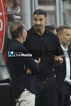 2024-08-13 - Zlatan Ibrahimovic Advisor of AC Milan speaks to Gerry Cardinale Chairman of AC Milan during AC Milan vs AC Monza , 2° edition of 