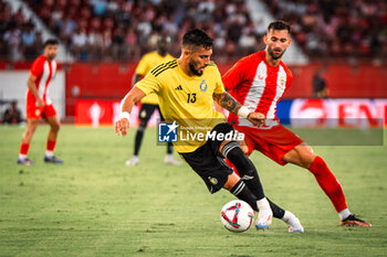 2024-08-08 - Alex Telles of Al Nassr and Leo Baptistao of UD Almeria during the Friendly football match between UD Almeria and Al-Nassr on 8 August 2024 at Power Horse Stadium in Almeria, Spain - FOOTBALL - FRIENDLY GAME - ALMERIA V AL NASSR - FRIENDLY MATCH - SOCCER