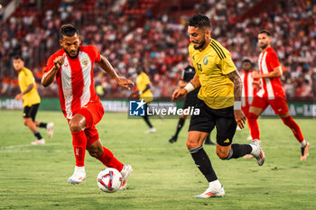 2024-08-08 - Alex Telles of Al Nassr and Luis Suarez of UD Almeria during the Friendly football match between UD Almeria and Al-Nassr on 8 August 2024 at Power Horse Stadium in Almeria, Spain - FOOTBALL - FRIENDLY GAME - ALMERIA V AL NASSR - FRIENDLY MATCH - SOCCER