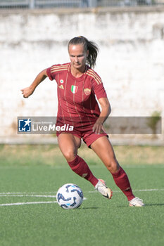 2024-08-13 - Frederikke ThoGersen (AS Roma Women)  during the friendly match AS Roma Women - Napoli Femminile at the Domenico Bartolani stadium in Cisterna di Latina (LT) on 13 August 2024. - ROMA WOMEN VS NAPOLI FEMMINILE - FRIENDLY MATCH - SOCCER