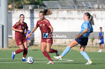 2024-08-13 - Frederikke ThoGersen (AS Roma Women)  during the friendly match AS Roma Women - Napoli Femminile at the Domenico Bartolani stadium in Cisterna di Latina (LT) on 13 August 2024. - ROMA WOMEN VS NAPOLI FEMMINILE - FRIENDLY MATCH - SOCCER