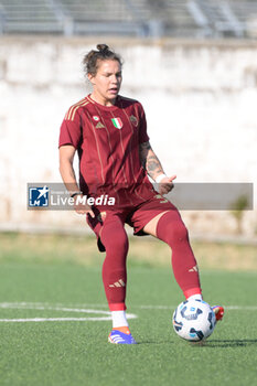 2024-08-13 - Elena Linari (AS Roma Women)  during the friendly match AS Roma Women - Napoli Femminile at the Domenico Bartolani stadium in Cisterna di Latina (LT) on 13 August 2024. - ROMA WOMEN VS NAPOLI FEMMINILE - FRIENDLY MATCH - SOCCER