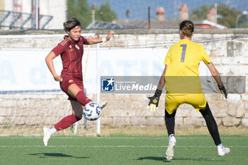 2024-08-13 - Valentina Giacinti (AS Roma Women)  during the friendly match AS Roma Women - Napoli Femminile at the Domenico Bartolani stadium in Cisterna di Latina (LT) on 13 August 2024. - ROMA WOMEN VS NAPOLI FEMMINILE - FRIENDLY MATCH - SOCCER