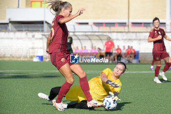 2024-08-13 - Frederikke ThoGersen (AS Roma Women) Doris Basic (Napoli Femminile);  during the friendly match AS Roma Women - Napoli Femminile at the Domenico Bartolani stadium in Cisterna di Latina (LT) on 13 August 2024. - ROMA WOMEN VS NAPOLI FEMMINILE - FRIENDLY MATCH - SOCCER