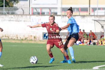 2024-08-13 - Giada Greggi (AS Roma Women)  during the friendly match AS Roma Women - Napoli Femminile at the Domenico Bartolani stadium in Cisterna di Latina (LT) on 13 August 2024. - ROMA WOMEN VS NAPOLI FEMMINILE - FRIENDLY MATCH - SOCCER