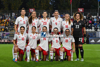 2024-10-25 - Malta FA players are posing for a team photo during the women's international friendly match between Italy and Malta FA at the Tre Fontane Stadium on October 25, 2024 in Rome, Italy. - ITALY WOMEN VS MALTA WOMEN - FRIENDLY MATCH - SOCCER