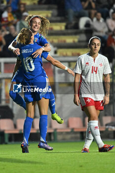 2024-10-25 - Cristiana Girelli (ITA) celebrates after scoring the gol of 1-0 during the women's international friendly match between Italy and Malta FA at the Tre Fontane Stadium on October 25, 2024 in Rome, Italy. - ITALY WOMEN VS MALTA WOMEN - FRIENDLY MATCH - SOCCER