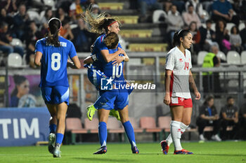 2024-10-25 - Cristiana Girelli (ITA) celebrates after scoring the gol of 1-0 during the women's international friendly match between Italy and Malta FA at the Tre Fontane Stadium on October 25, 2024 in Rome, Italy. - ITALY WOMEN VS MALTA WOMEN - FRIENDLY MATCH - SOCCER