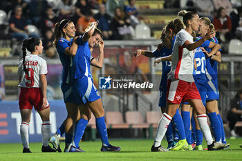 2024-10-25 - Cristiana Girelli (ITA) celebrates after scoring the gol of 1-0 during the women's international friendly match between Italy and Malta FA at the Tre Fontane Stadium on October 25, 2024 in Rome, Italy. - ITALY WOMEN VS MALTA WOMEN - FRIENDLY MATCH - SOCCER