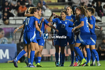 2024-10-25 - Cristiana Girelli (ITA) celebrates after scoring the gol of 1-0 during the women's international friendly match between Italy and Malta FA at the Tre Fontane Stadium on October 25, 2024 in Rome, Italy. - ITALY WOMEN VS MALTA WOMEN - FRIENDLY MATCH - SOCCER