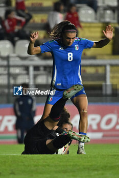 2024-10-25 - Patricia Ebejer (MLT) and Agnese Bonfantini (ITA) in action during the women's international friendly match between Italy and Malta FA at the Tre Fontane Stadium on October 25, 2024 in Rome, Italy. - ITALY WOMEN VS MALTA WOMEN - FRIENDLY MATCH - SOCCER