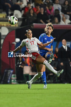 2024-10-25 - Brenda Borg (MLT) and Emma Severini (ITA) in action during the women's international friendly match between Italy and Malta FA at the Tre Fontane Stadium on October 25, 2024 in Rome, Italy. - ITALY WOMEN VS MALTA WOMEN - FRIENDLY MATCH - SOCCER