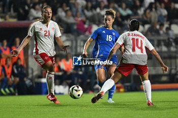 2024-10-25 - Haley Bugeja (MLT) and Emma Severini (ITA) in action during the women's international friendly match between Italy and Malta FA at the Tre Fontane Stadium on October 25, 2024 in Rome, Italy. - ITALY WOMEN VS MALTA WOMEN - FRIENDLY MATCH - SOCCER