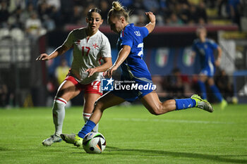 2024-10-25 - Brenda Borg (MLT) and Giada Greggi (ITA) in action during the women's international friendly match between Italy and Malta FA at the Tre Fontane Stadium on October 25, 2024 in Rome, Italy. - ITALY WOMEN VS MALTA WOMEN - FRIENDLY MATCH - SOCCER