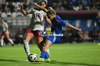 2024-10-25 - Brenda Borg (MLT) and Giada Greggi (ITA) in action during the women's international friendly match between Italy and Malta FA at the Tre Fontane Stadium on October 25, 2024 in Rome, Italy. - ITALY WOMEN VS MALTA WOMEN - FRIENDLY MATCH - SOCCER