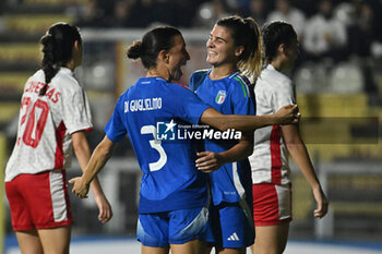 2024-10-25 - Sofia Cantore (ITA) celebrates after scoring the gol of 2-0 during the women's international friendly match between Italy and Malta FA at the Tre Fontane Stadium on October 25, 2024 in Rome, Italy. - ITALY WOMEN VS MALTA WOMEN - FRIENDLY MATCH - SOCCER