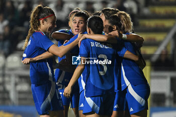 2024-10-25 - Sofia Cantore (ITA) celebrates after scoring the gol of 2-0 during the women's international friendly match between Italy and Malta FA at the Tre Fontane Stadium on October 25, 2024 in Rome, Italy. - ITALY WOMEN VS MALTA WOMEN - FRIENDLY MATCH - SOCCER