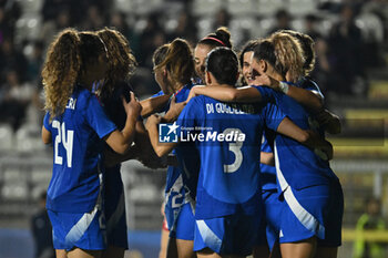 2024-10-25 - Sofia Cantore (ITA) celebrates after scoring the gol of 2-0 during the women's international friendly match between Italy and Malta FA at the Tre Fontane Stadium on October 25, 2024 in Rome, Italy. - ITALY WOMEN VS MALTA WOMEN - FRIENDLY MATCH - SOCCER