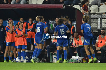 2024-10-25 - Sofia Cantore (ITA) celebrates after scoring the gol of 2-0 during the women's international friendly match between Italy and Malta FA at the Tre Fontane Stadium on October 25, 2024 in Rome, Italy. - ITALY WOMEN VS MALTA WOMEN - FRIENDLY MATCH - SOCCER