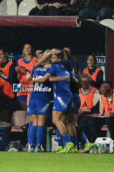 2024-10-25 - Sofia Cantore (ITA) celebrates after scoring the gol of 2-0 during the women's international friendly match between Italy and Malta FA at the Tre Fontane Stadium on October 25, 2024 in Rome, Italy. - ITALY WOMEN VS MALTA WOMEN - FRIENDLY MATCH - SOCCER