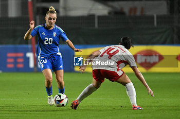 2024-10-25 - Giada Greggi (ITA) and Shona Zammit (MLT) in action during the women's international friendly match between Italy and Malta FA at the Tre Fontane Stadium on October 25, 2024 in Rome, Italy. - ITALY WOMEN VS MALTA WOMEN - FRIENDLY MATCH - SOCCER