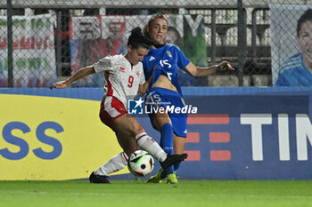 2024-10-25 - Alishia Cassar (MLT) and Benedetta Glionna (ITA) in action during the women's international friendly match between Italy and Malta FA at the Tre Fontane Stadium on October 25, 2024 in Rome, Italy. - ITALY WOMEN VS MALTA WOMEN - FRIENDLY MATCH - SOCCER