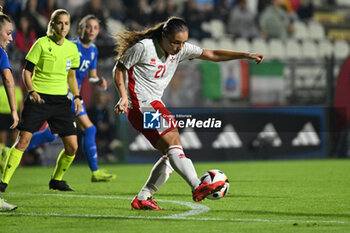 2024-10-25 - Haley Bugeja (MLT) in action during the women's international friendly match between Italy and Malta FA at the Tre Fontane Stadium on October 25, 2024 in Rome, Italy. - ITALY WOMEN VS MALTA WOMEN - FRIENDLY MATCH - SOCCER