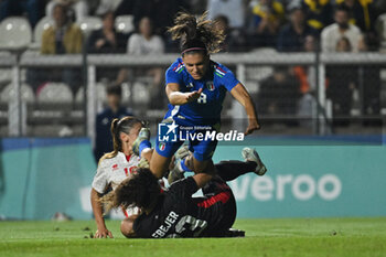 2024-10-25 - Charlene Zammit (MLT) and Agnese Bonfantini (ITA) in action during the women's international friendly match between Italy and Malta FA at the Tre Fontane Stadium on October 25, 2024 in Rome, Italy. - ITALY WOMEN VS MALTA WOMEN - FRIENDLY MATCH - SOCCER