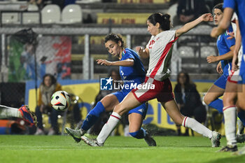 2024-10-25 - Nicole Sciberras (MLT) and Angelica Soffia (ITA) in action during the women's international friendly match between Italy and Malta FA at the Tre Fontane Stadium on October 25, 2024 in Rome, Italy. - ITALY WOMEN VS MALTA WOMEN - FRIENDLY MATCH - SOCCER