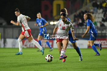 2024-10-25 - Maria Farrugia (MLT) in action during the women's international friendly match between Italy and Malta FA at the Tre Fontane Stadium on October 25, 2024 in Rome, Italy. - ITALY WOMEN VS MALTA WOMEN - FRIENDLY MATCH - SOCCER