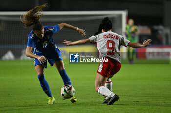 2024-10-25 - Benedetta Glionna (ITA) and Alishia Cassar (MLT) in action during the women's international friendly match between Italy and Malta FA at the Tre Fontane Stadium on October 25, 2024 in Rome, Italy. - ITALY WOMEN VS MALTA WOMEN - FRIENDLY MATCH - SOCCER