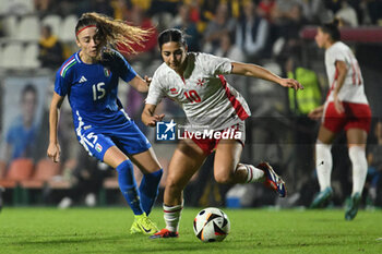 2024-10-25 - Benedetta Glionna (ITA) and Maria Farrugia (MLT) in action during the women's international friendly match between Italy and Malta FA at the Tre Fontane Stadium on October 25, 2024 in Rome, Italy. - ITALY WOMEN VS MALTA WOMEN - FRIENDLY MATCH - SOCCER