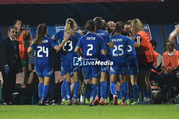 2024-10-25 - Benedetta Glionna (ITA) celebrates after scoring the gol of 3-0 during the women's international friendly match between Italy and Malta FA at the Tre Fontane Stadium on October 25, 2024 in Rome, Italy. - ITALY WOMEN VS MALTA WOMEN - FRIENDLY MATCH - SOCCER