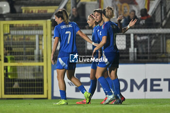 2024-10-25 - Italy team celebrates after scoring the gol of 4-0 in action during the women's international friendly match between Italy and Malta FA at the Tre Fontane Stadium on October 25, 2024 in Rome, Italy. - ITALY WOMEN VS MALTA WOMEN - FRIENDLY MATCH - SOCCER