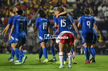 2024-10-25 - Sofia Cantore (ITA) celebrates after scoring the gol of 5-0 during the women's international friendly match between Italy and Malta FA at the Tre Fontane Stadium on October 25, 2024 in Rome, Italy. - ITALY WOMEN VS MALTA WOMEN - FRIENDLY MATCH - SOCCER