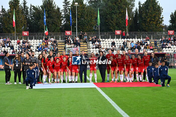 2024-10-25 - Before the match the women's international friendly match between Italy and Malta FA , MFA Vice President Maria Azzopardi presented a memento to Charlene Zammit who was playing her 100th match for Malta the women's at the Tre Fontane Stadium on October 25, 2024 in Rome, Italy. - ITALY WOMEN VS MALTA WOMEN - FRIENDLY MATCH - SOCCER