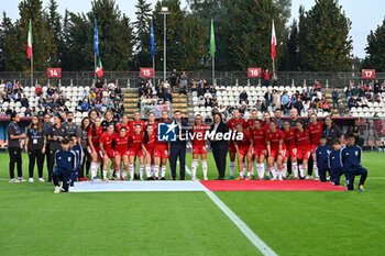 2024-10-25 - Before the match the women's international friendly match between Italy and Malta FA , MFA Vice President Maria Azzopardi presented a memento to Charlene Zammit who was playing her 100th match for Malta the women's at the Tre Fontane Stadium on October 25, 2024 in Rome, Italy. - ITALY WOMEN VS MALTA WOMEN - FRIENDLY MATCH - SOCCER