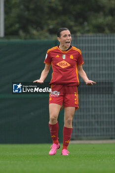 2024-03-10 - Lucia Di Guglielmo (AS Roma Women); celebrates after scoring the goal 2-0 during the Italian women's  Italian Cup 2023/2024 match between AS Roma Women vs AC Milan at the Tre Fontane stadium in Rome on 10 March 2024. - ROMA WOMEN VS MILAN - WOMEN ITALIAN CUP - SOCCER