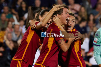 2024-05-24 - AS Roma players Valentina Giacinti, Giada greggi and Emilie Haavi celebrate during the match between AS Roma v ACF Fiorentina at Dino Manuzzi Stadium on May 24, 2024 in Cesena, Italy. ©Photo: Cinzia Camela. - FINAL - AS ROMA VS ACF FIORENTINA - WOMEN ITALIAN CUP - SOCCER