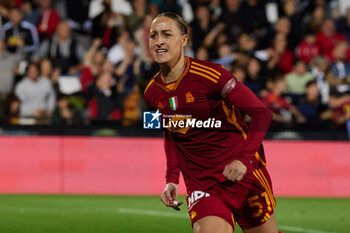 2024-05-24 - Sanne Troelsgaard of Roma celebrates his goal during the Italy Cup women final match between AS Roma Women and AC Fiorentina Women at Stadio Dino Manuzzi on May 24, 2024 in Cesena, Italy. ©Photo: Cinzia Camela. - FINAL - AS ROMA VS ACF FIORENTINA - WOMEN ITALIAN CUP - SOCCER