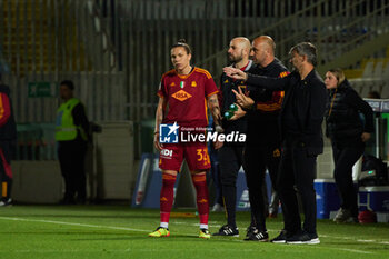 2024-05-24 - AS Roma player Elena Linari and coach Alessandro Spugna during the match between AS Roma v ACF Fiorentina at Dino Manuzzi Stadium on May 24, 2024 in Cesena, Italy. ©Photo: Cinzia Camela. - FINAL - AS ROMA VS ACF FIORENTINA - WOMEN ITALIAN CUP - SOCCER