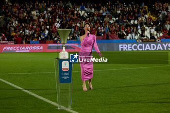 2024-05-24 - Bianca Atzei sings during the Italy Cup women final match between AS Roma Women and AC Fiorentina Women at Stadio Dino Manuzzi on May 24, 2024 in Cesena, Italy. ©Photo: Cinzia Camela. - FINAL - AS ROMA VS ACF FIORENTINA - WOMEN ITALIAN CUP - SOCCER