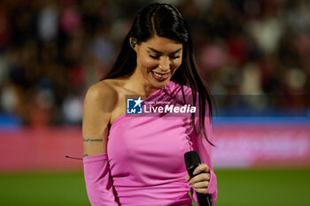 2024-05-24 - Bianca Atzei sings during the Italy Cup women final match between AS Roma Women and AC Fiorentina Women at Stadio Dino Manuzzi on May 24, 2024 in Cesena, Italy. ©Photo: Cinzia Camela. - FINAL - AS ROMA VS ACF FIORENTINA - WOMEN ITALIAN CUP - SOCCER